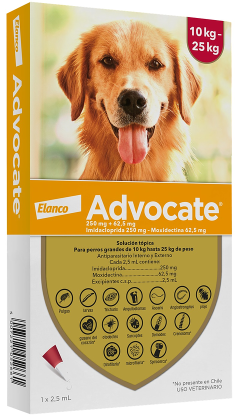 Advocate Perros 10 a 25kg - 1 pipeta -