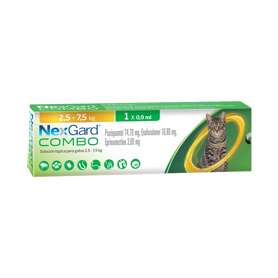 NexGard Combo Gato  pipeta para gatos de 2,5 a 7,5kg  1