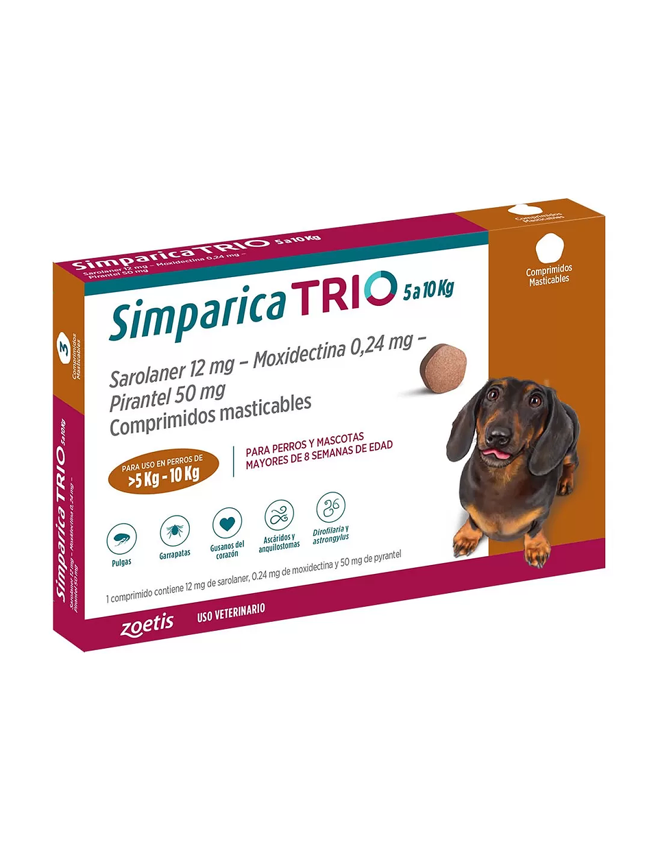 Simparica Trio 5 a 10kg - 3 comprimidos 1
