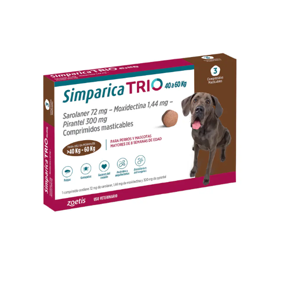 Simparica Trio 40 a 60kg - 3 comprimidos 1
