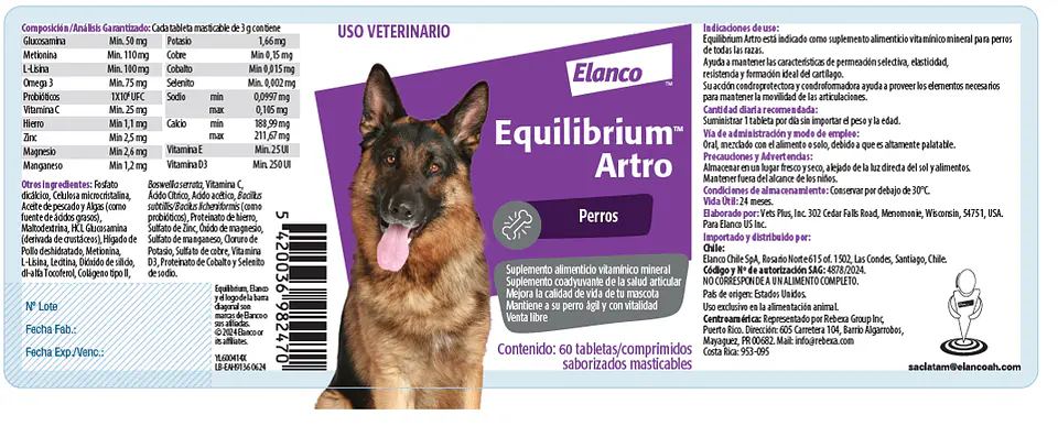 Equilibrium Artro 60 tabletas Masticables 2