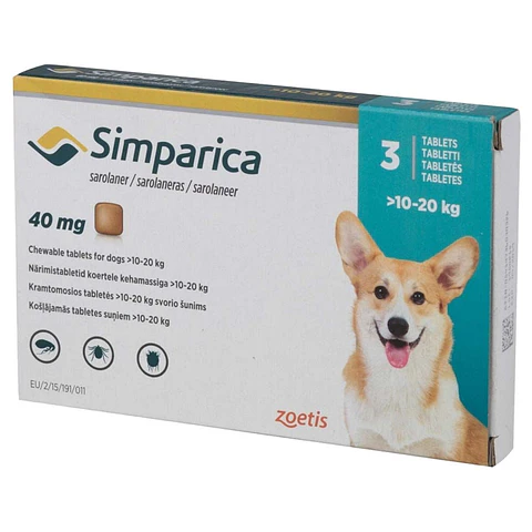 Simparica 10 a 20 kg - 3 comprimidios