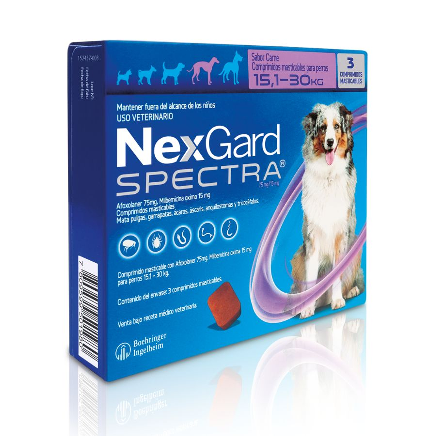 Nexgard Spectra 15,1 a 30 kg -  3 comprimidos 1