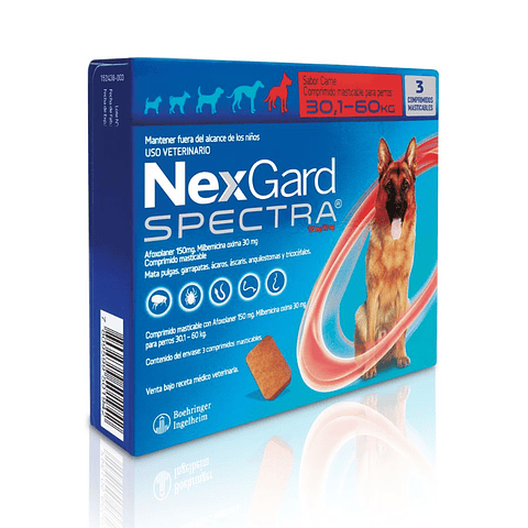 Nexgard Spectra 30,1 a 60 kg -  3 comprimidos