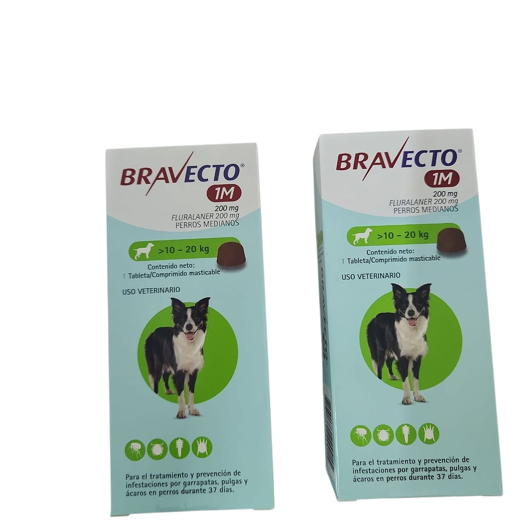Bravecto  10 a 20kg  - pack de 2 cajas  1