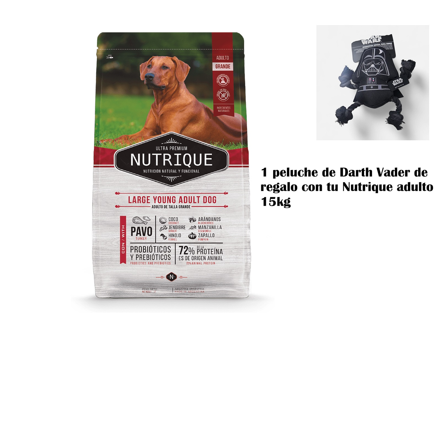 Nutrique Large Adulto 15kg + Peluche Darth Vader 1