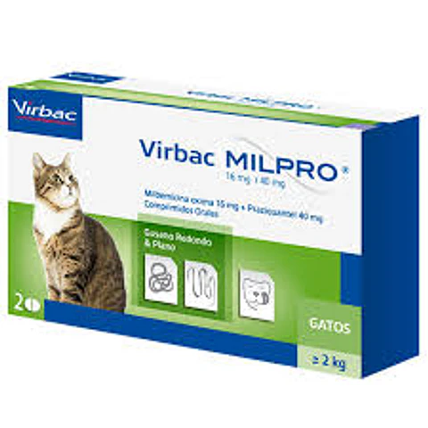 Milpro Gatos desde 2kg de peso - 2 comprimidos