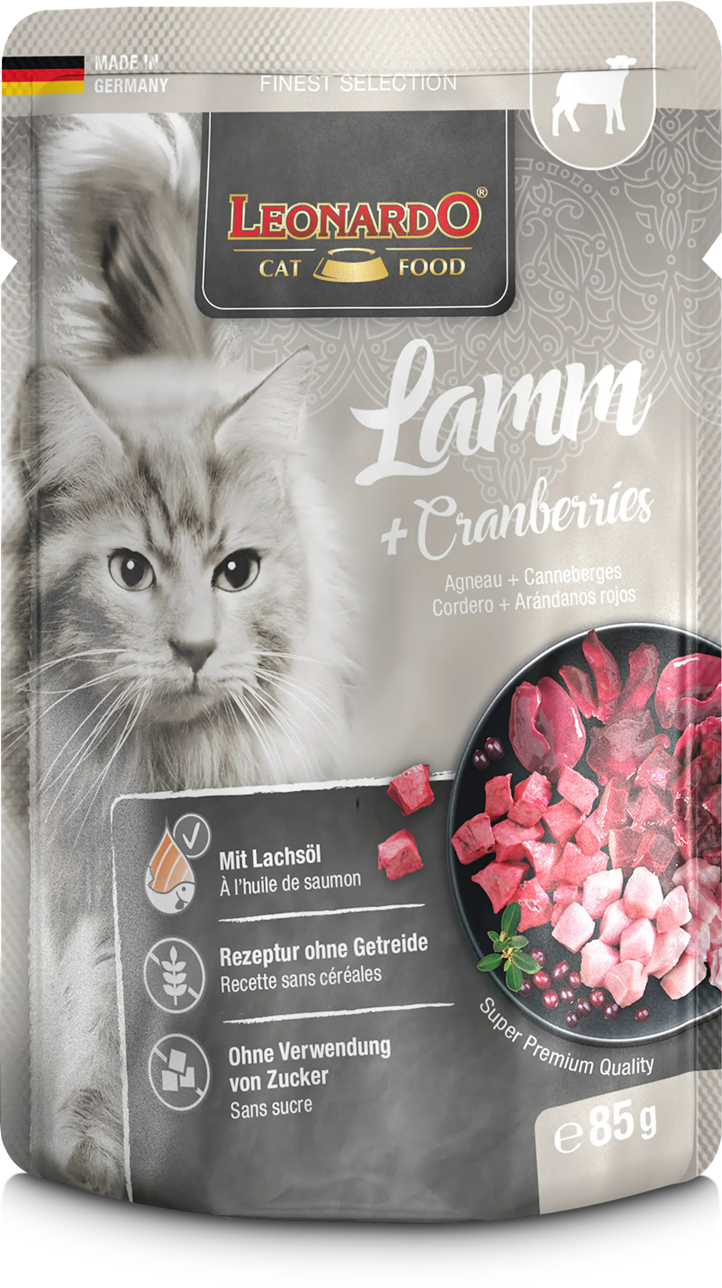 Leonardo Pouches Cordero + Cranberries - 85g 1