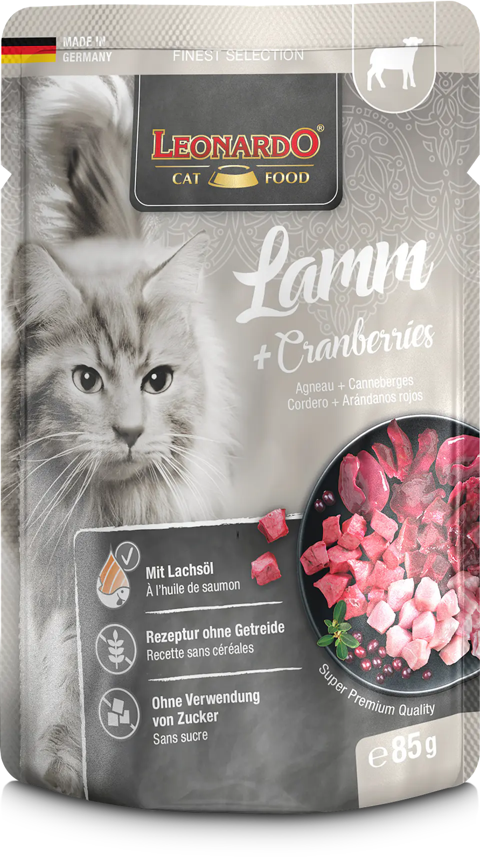 Leonardo Pouches Cordero + Cranberries - 85g 1
