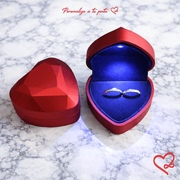 Anillos de promesa Cajita Luz Burdeo