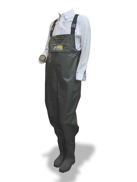 Wader Falcon Claw PVC verde militar con bota de fieltro 10 mm
