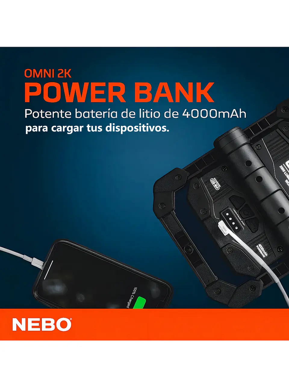 Linterna Led Nebo Omni 2k 2000 Lumenes Recargable Led Negro 5