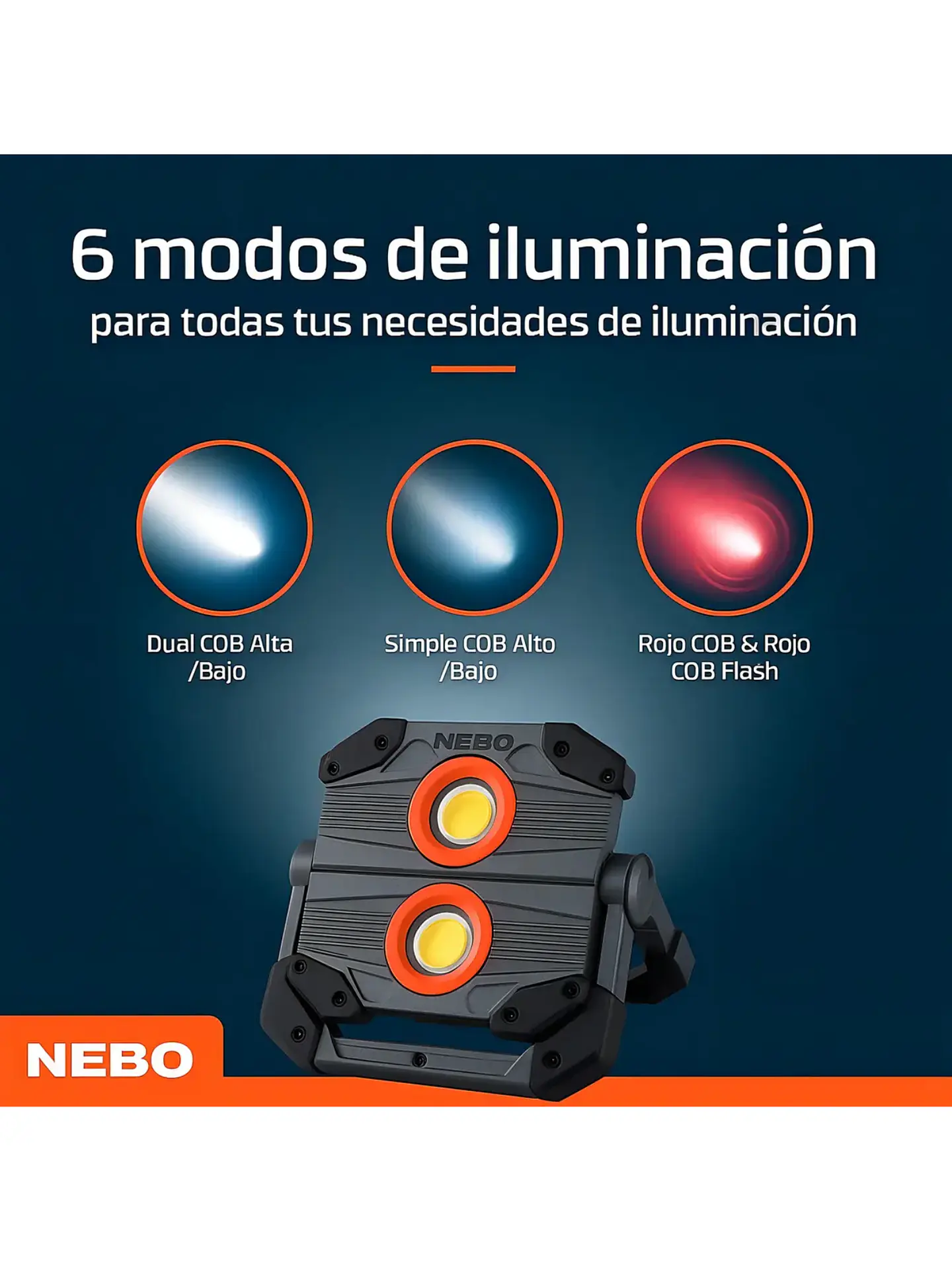 Linterna Led Nebo Omni 2k 2000 Lumenes Recargable Led Negro 9