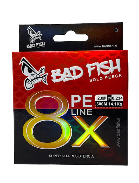 Multifilamento BadFish X8  0.23 MM 14.1 KG Multicolor (300 metros)