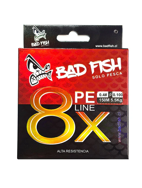 Multifilamento BadFish PE Line X8 0.10MM 5.5KG Multicolor (150 metros)