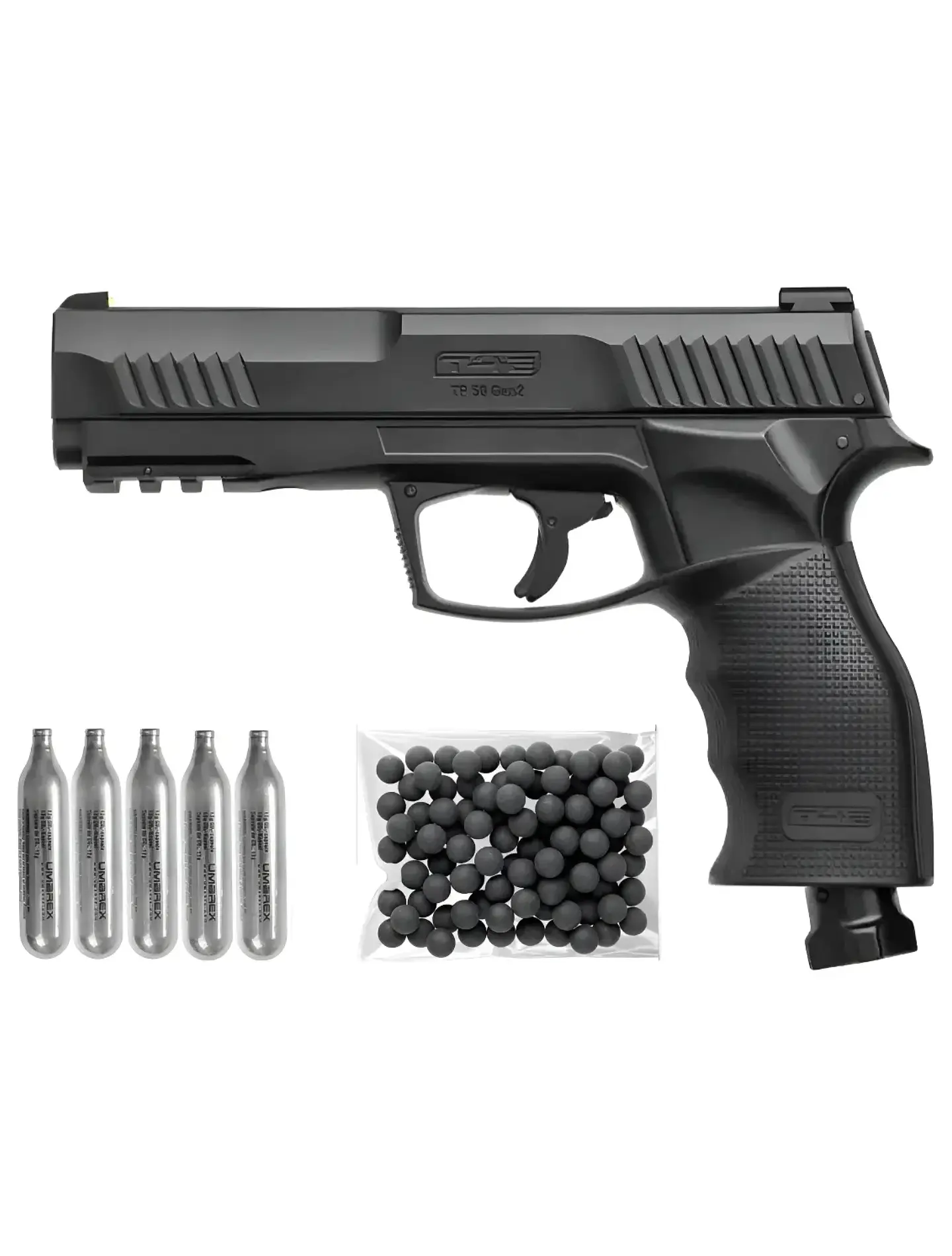 COMBO DEFENSA UMAREX PISTOLA + 10 CO2 + BALINES TRAUMATICOS  1