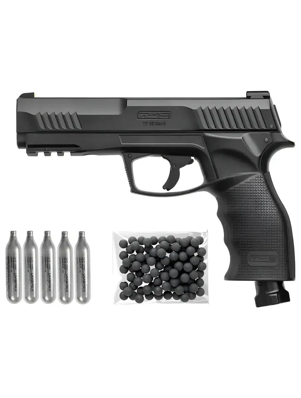 COMBO DEFENSA UMAREX PISTOLA + 10 CO2 + BALINES TRAUMATICOS  1