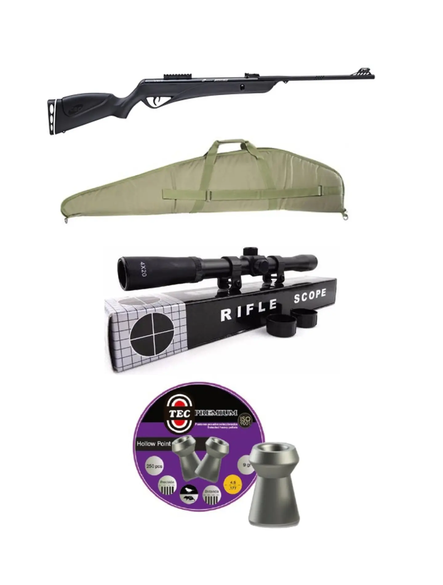 KIT RIFLE JADE PRO 5,5 BK FUNDA B19 VE MIRA ZLIP PREMIUM HOLLOW 1