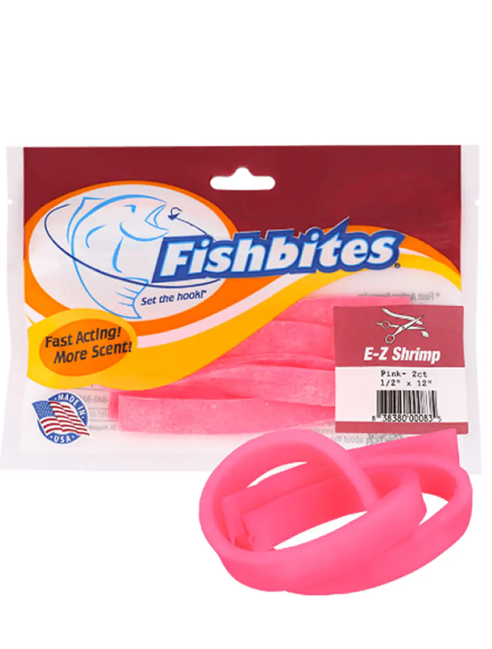 Carnada Artificial Fishbites E-Z Shrimp (Sabor Camarón - Rosado / Fast-Acting) 1