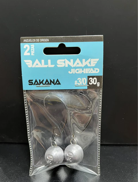 Cabezal Plomado Sakana Ball Snake Jighead #3/0 (30 gramos — 2 Piezas)