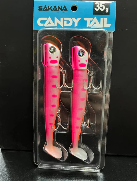 Señuelo de Silicona Sakana Candy Tail (35 gramos — 2 Unidades) — Pink