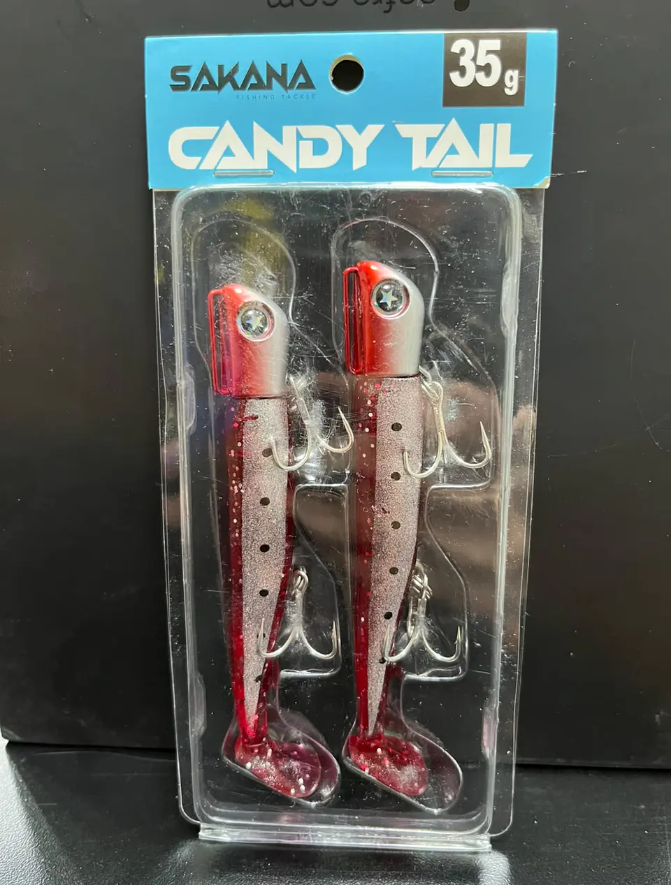Señuelo de Silicona Sakana Candy Tail (35 gramos — 2 Unidades) — Red Silver Glitter 1