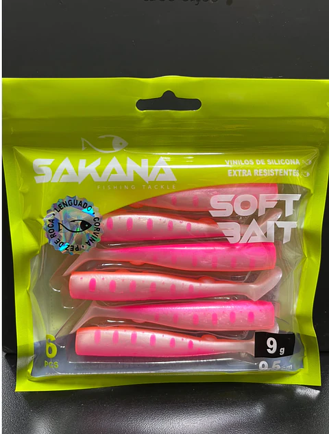 Vinilos de Silicona Sakana Soft Bait 9.5 cm / 9g (6 Piezas) — Pink