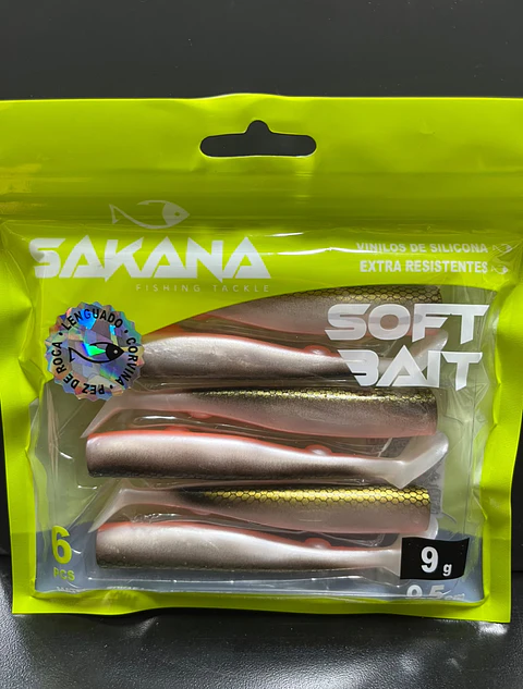 Vinilos de Silicona Sakana Soft Bait 9.5 cm / 9g (6 Piezas) — Gold Black