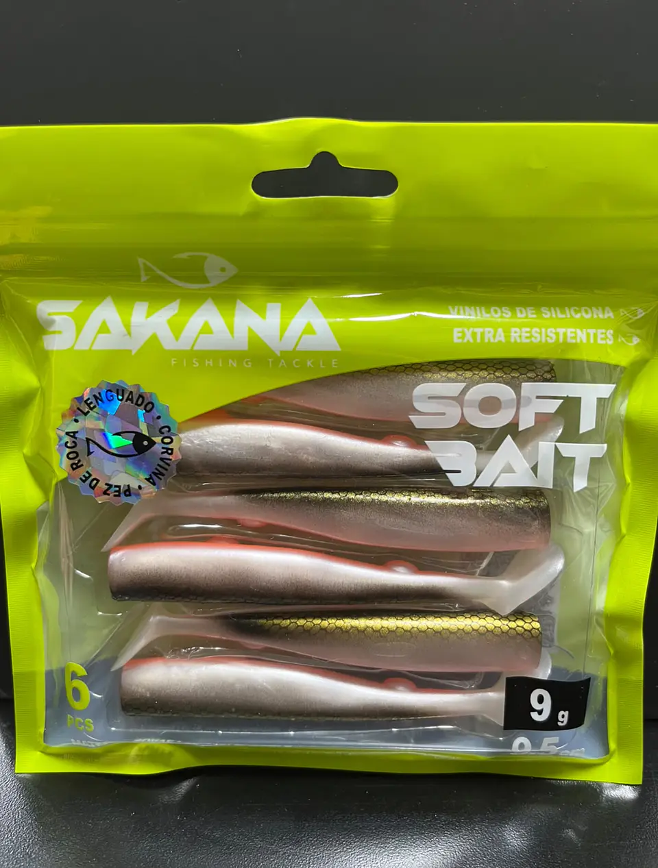 Vinilos de Silicona Sakana Soft Bait 9.5 cm / 9g (6 Piezas) — Gold Black 1