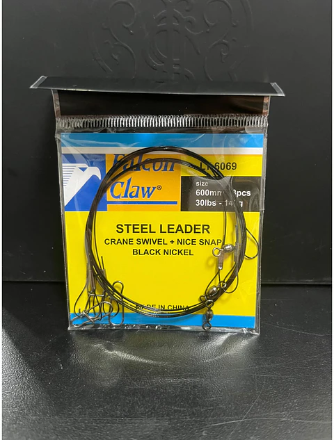 LÍDER DE ACERO / CHICOTE DE ACERO FALCON CLAW 30LB (60CM) — PACK 3 UNIDADES