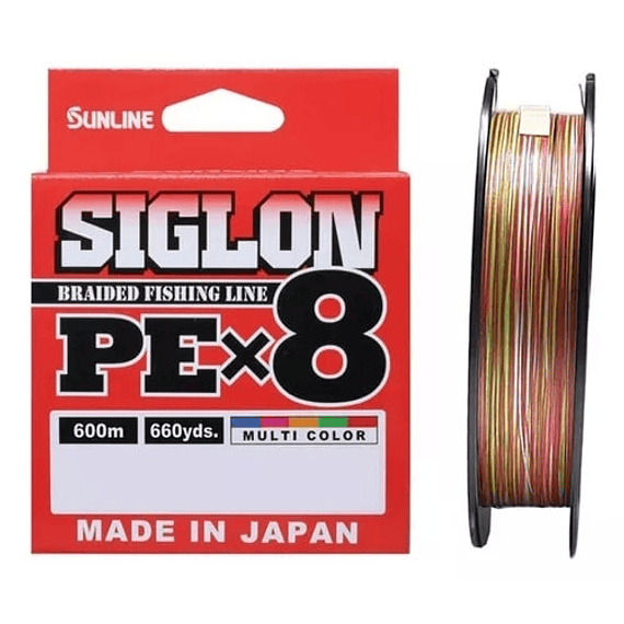 MULTIFILAMENTO SUNLINE SIGLON PE X8 MULTICOLOR 300 MT #1.5 / 25 LB
