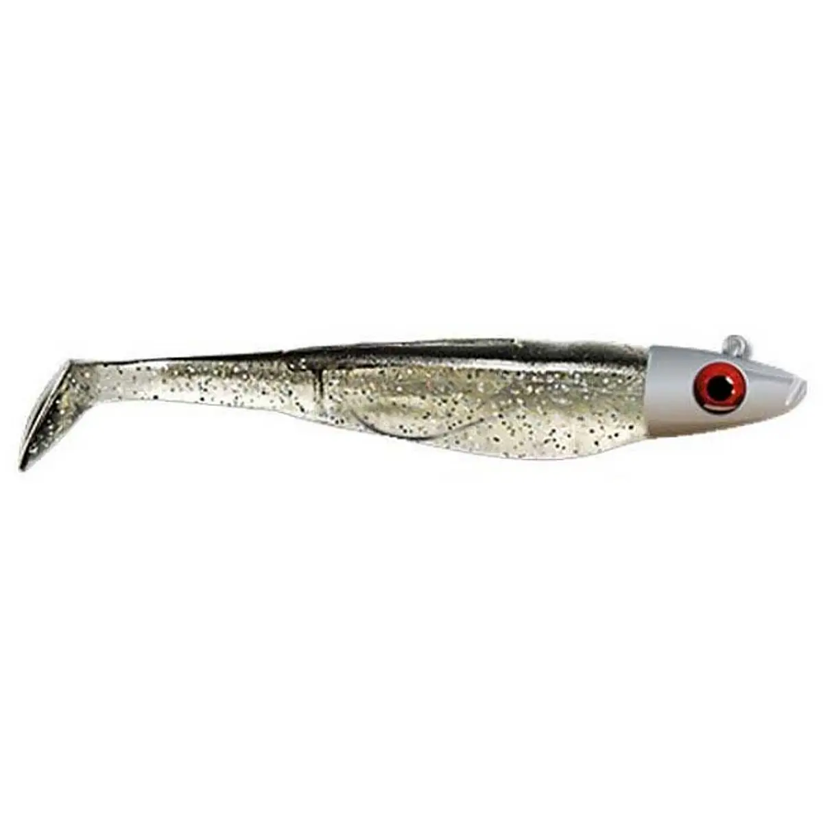 Leurre Souple Shad Delalande GT - 22 Cm - Couleur Argent Holo Pailleté Dos Noir - Nage Rolling Très Attractive