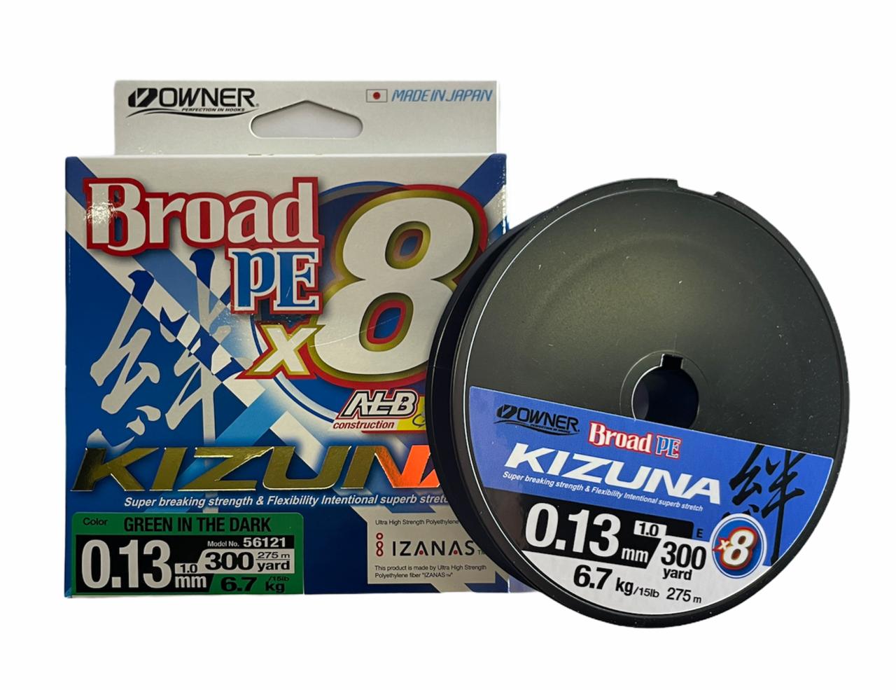 Owner kizuna Broad PE X8 0.13 6.7kg 275m (verde oscuro)
