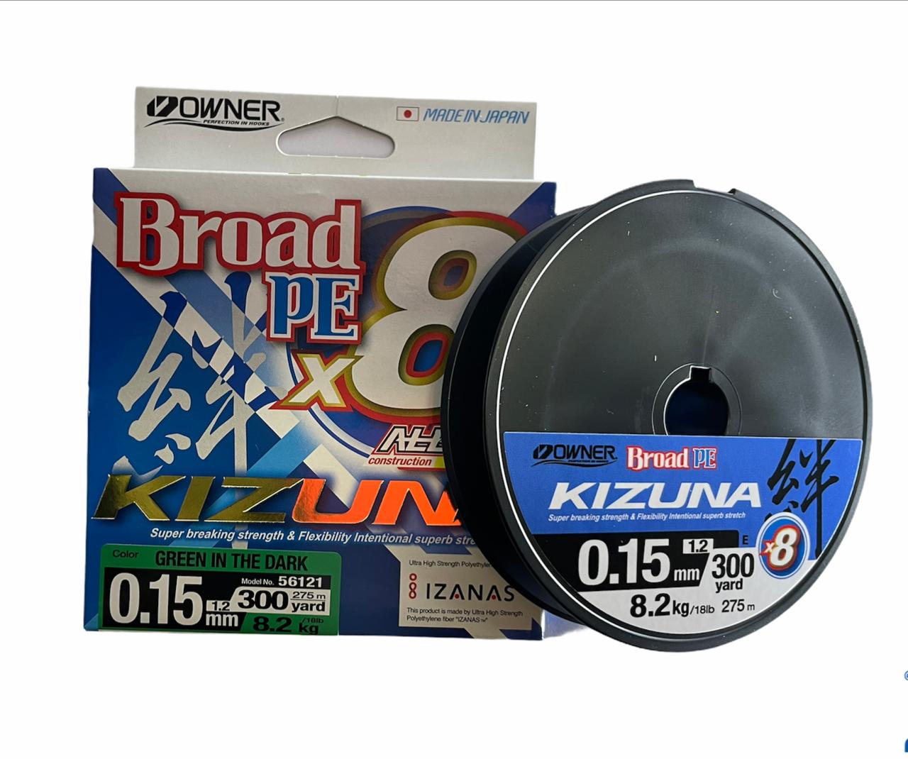Owner kizuna Broad PE X8 0.15 8.2kg 275m (verde oscuro)