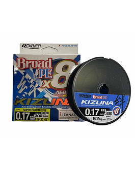 Owner kizuna Broad PE X8 0.17  9.2Kg 275m  (verde fluor)