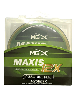 MULTIFILAMENTO MGX MAXIS SSB 12X 0.33MM - 28.1KG -250M Verde 