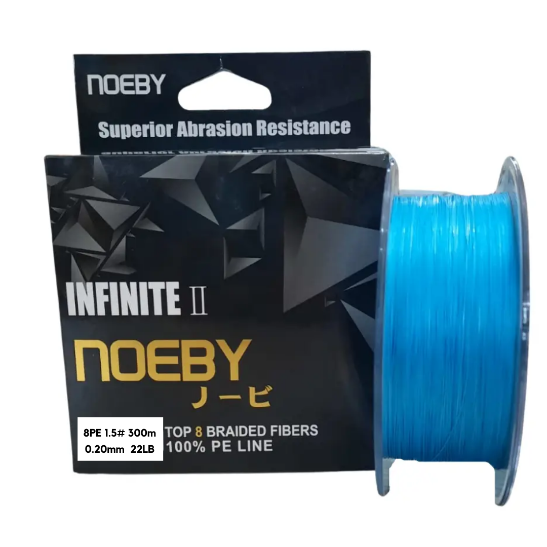 Noeby Infinite II 8 braided fibers 0.20mm  cyan