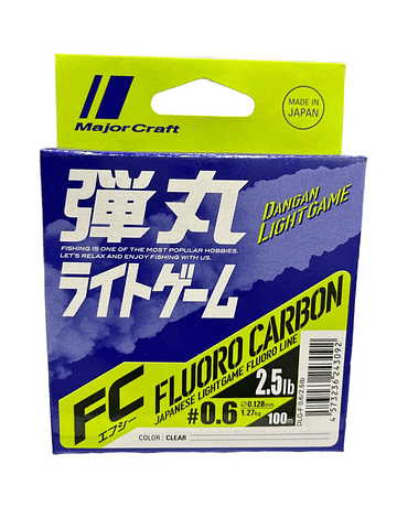 Majorcraft Dangan Fluorocarbono #0.6 /0.128mm para 1.27kg 
