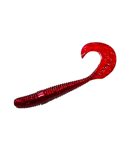 Vinilo Grub Worm Lure  85mm/ 2.4g Rojo