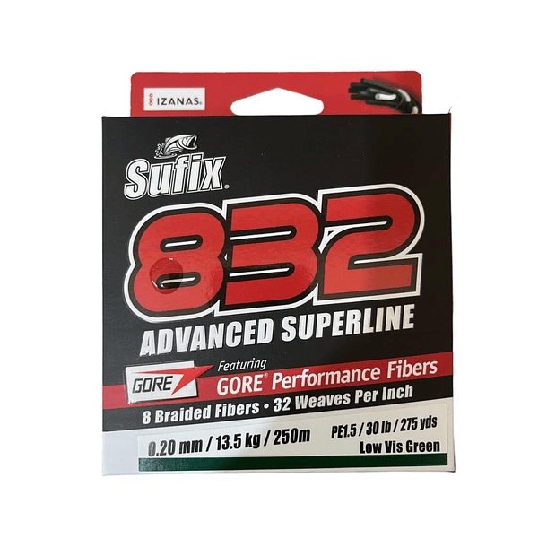  Sufix 832 0.20mm/ 13.5 kg/ 250 metros Color Verde oscuro 