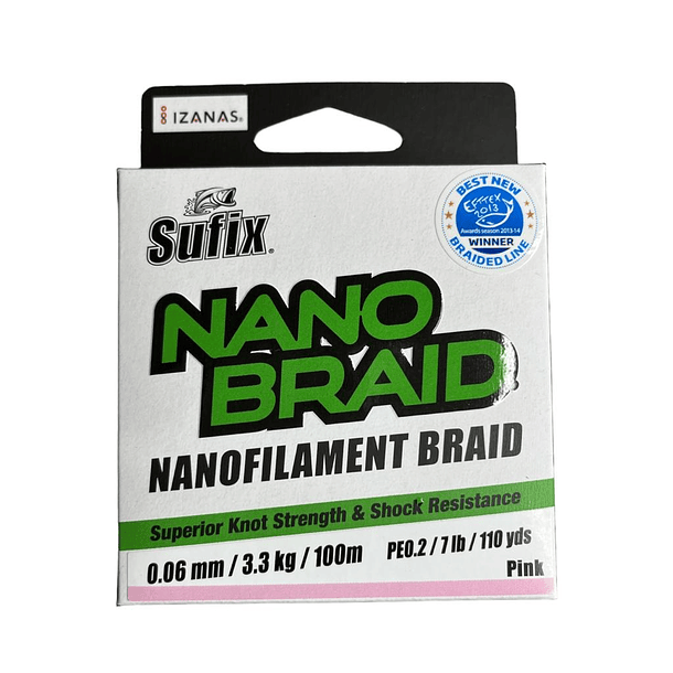 Sufix Nanobraid 0.06mm/  3.3 kg/ 100m/ Rosa