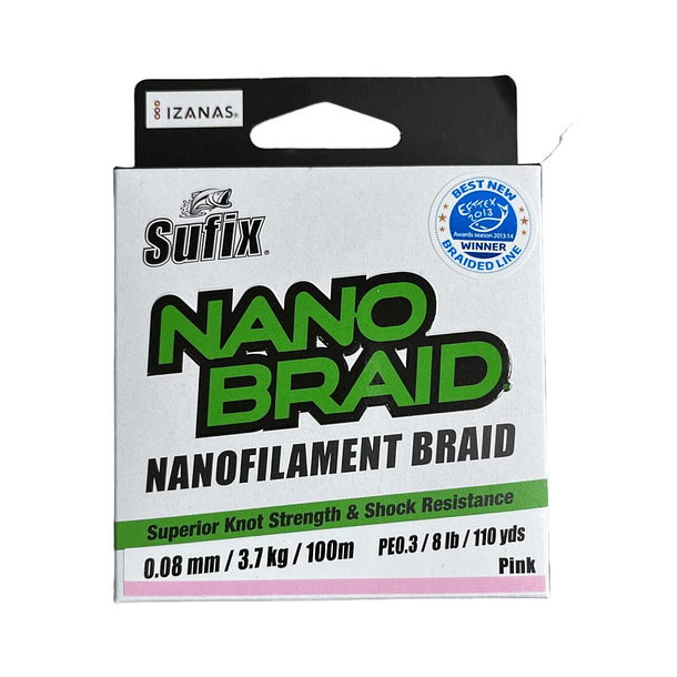 Sufix Nanobraid 0.08mm/ 3.7kg/ 100m/ Rosa