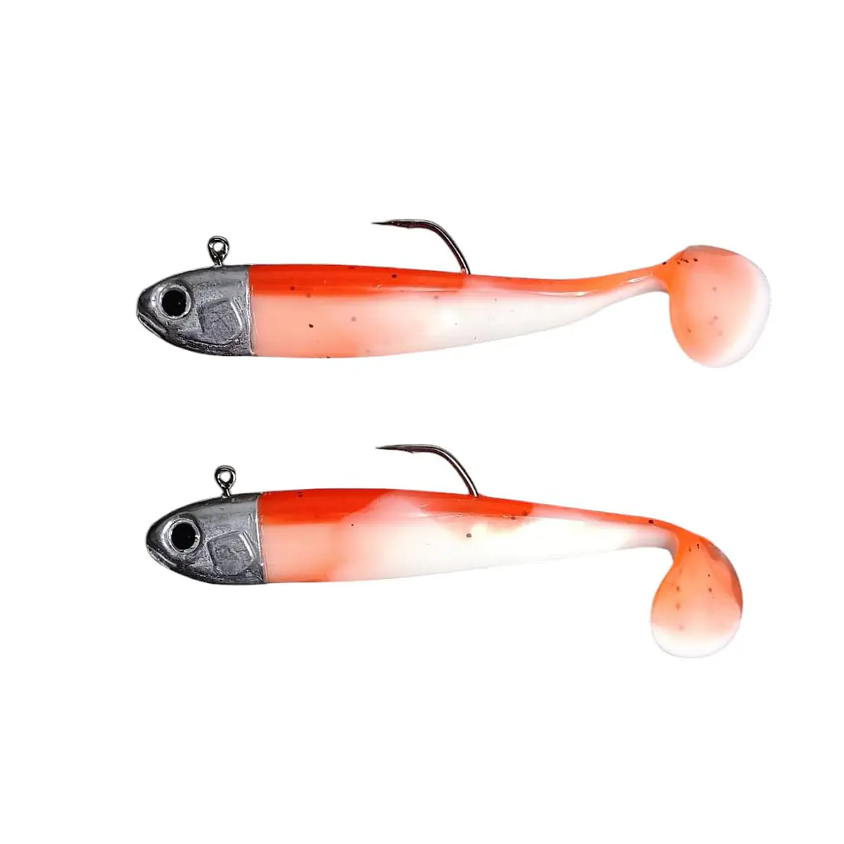 Vinilo Jigs Fish 30gr. 11cm. Naranjo Blanco (2 Unid.)