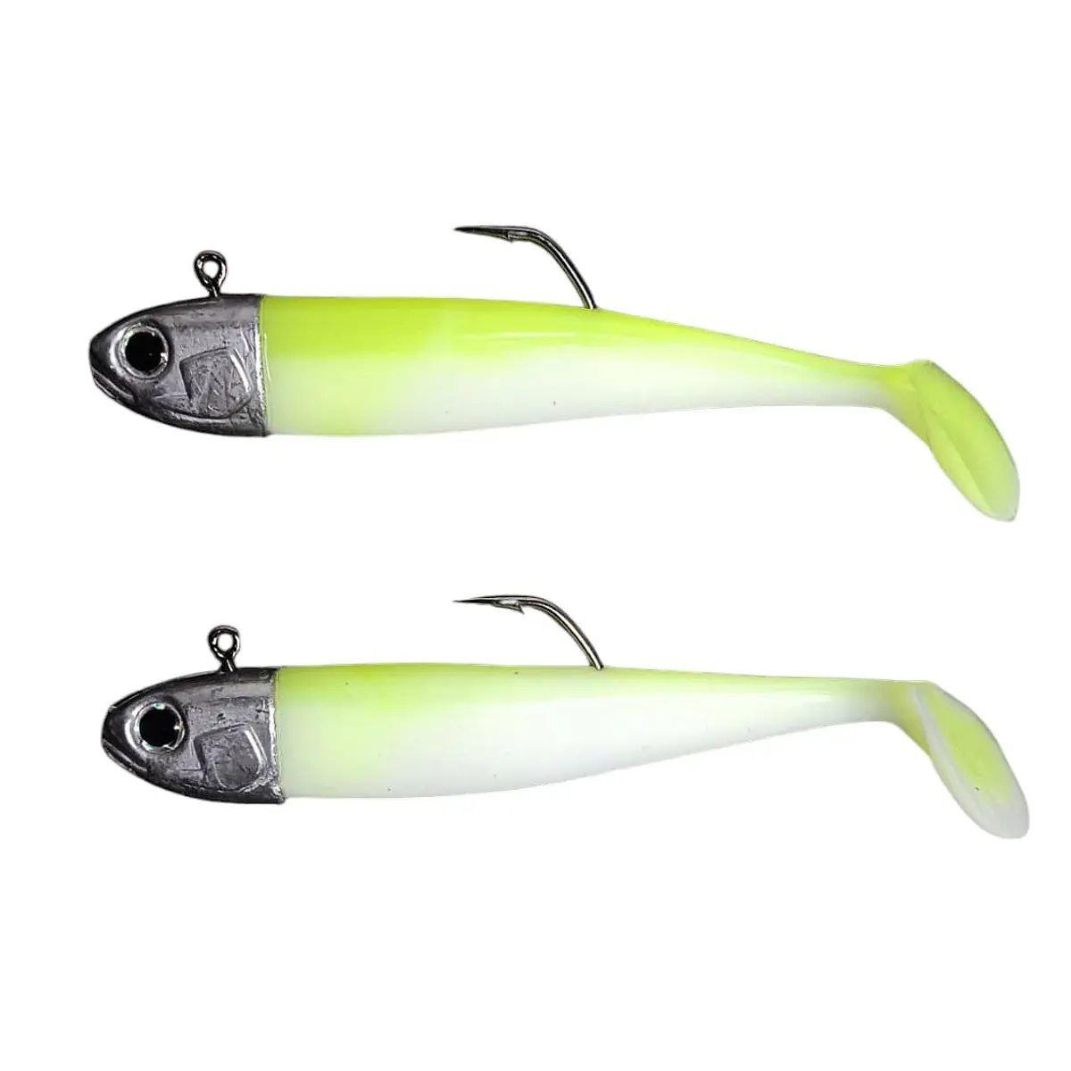 Vinilo Jigs Fish 30 gr. 11 cm. Verde Lima-Blanco ( 2 unid)