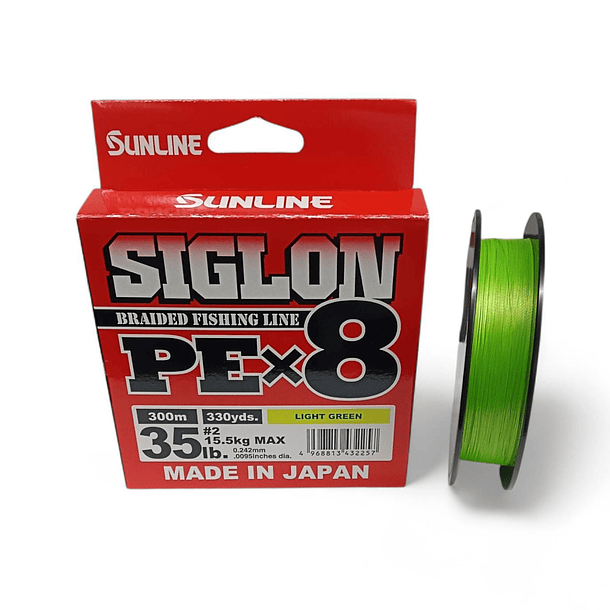 Sunline SIGLON Multifilamento X8 300mt. #2 35lb. Light Green