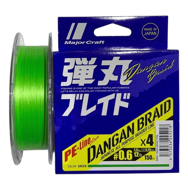 Majorcraft Dangan Braid 4X 0.10mm #0.6 150mts (verde) 4.8kg