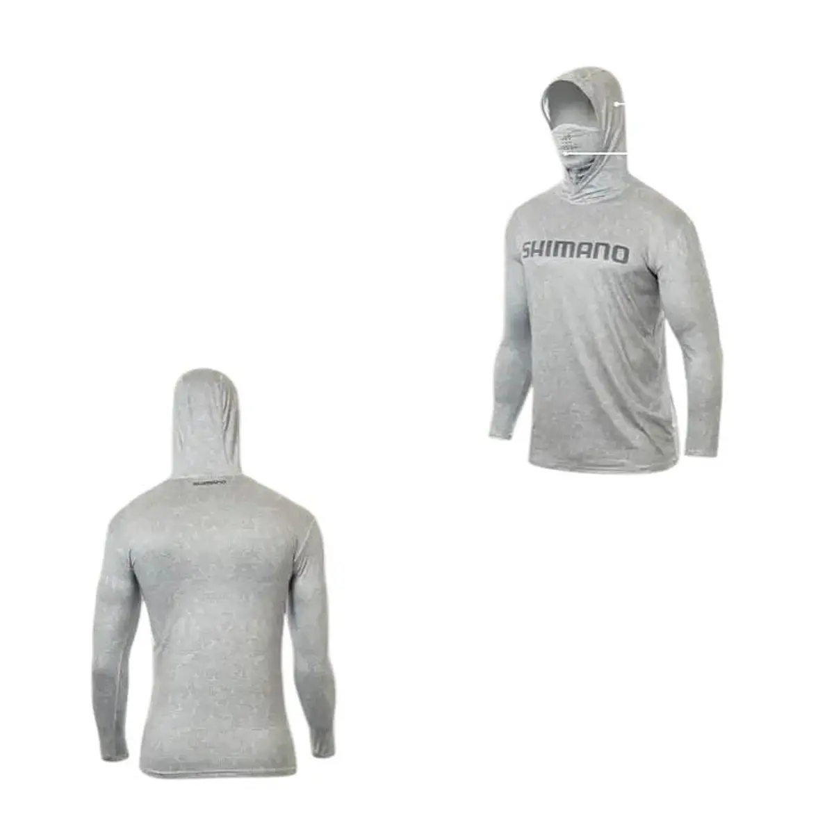 Polera SHIMANO UPF+50 long Sleeve Hood - Gris Claro XXL