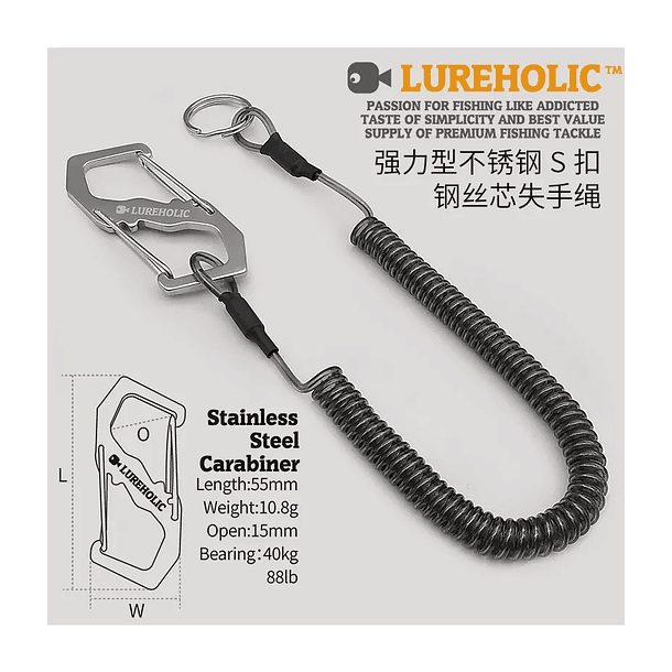 Lureholic Lanyard S-Biner 1mt.