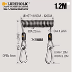 Lureholic Lanyard 1.2mt. 49-Braid SUS316 2