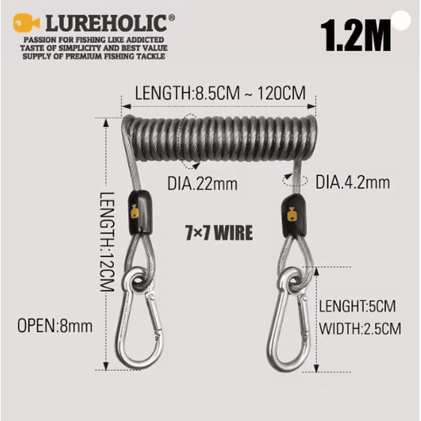 Lureholic Lanyard 1.2mt. 49-Braid SUS316 2